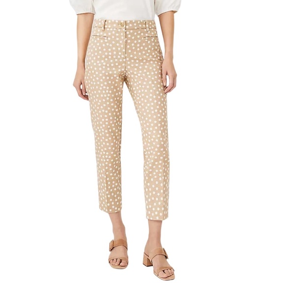 Ann Taylor Pants - ANN TAYLOR | Polka Dot Pastel-Cashmere-colored Cigarette Dress Pant All-Cotton